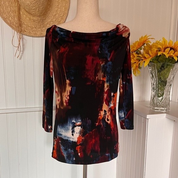 Grace Elements Multicolored Neckline Blouse - Picture 1 of 6